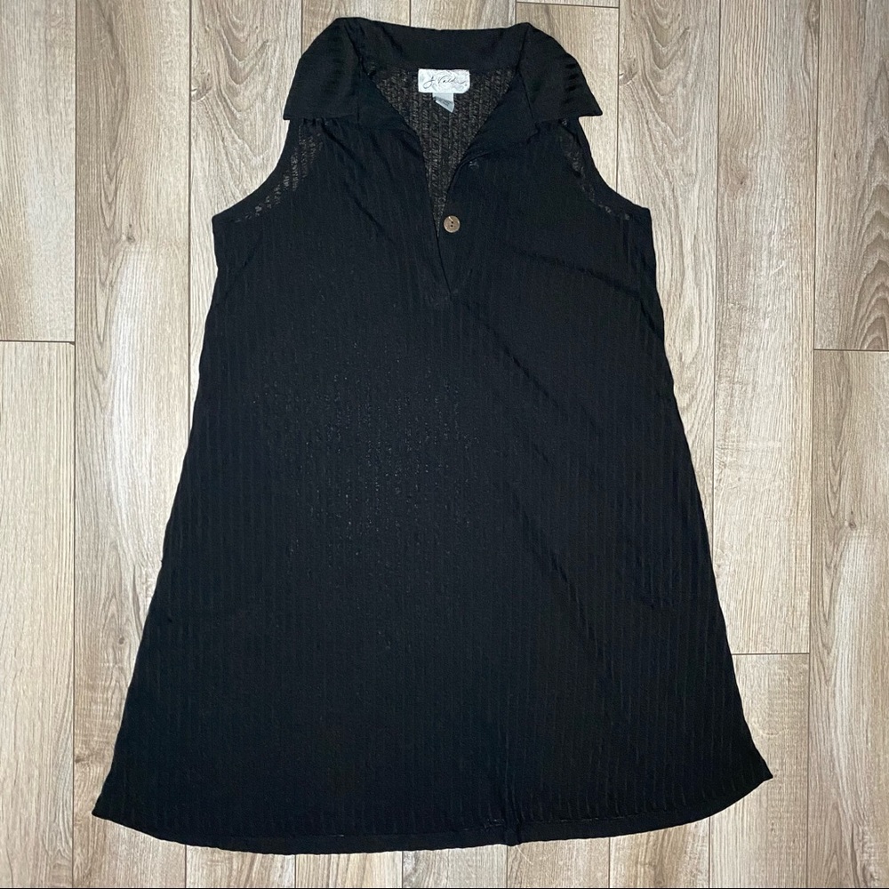 J Valdi Black Sheer Swimsuit Coverup